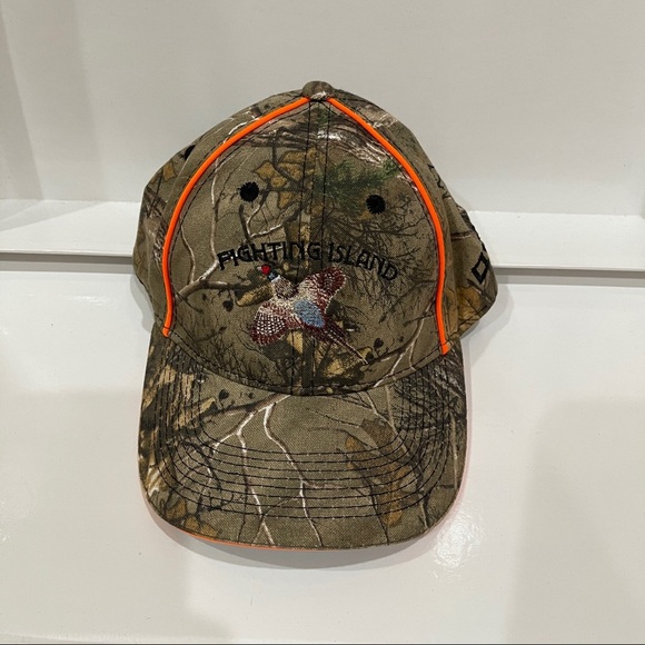 Realtree Camo Pattern Baseball Hat BASF Fighting Island Embroidered Logo